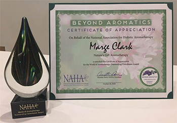 Outstanding Contributor Award Given by the National Association of Holistic Aromatherapy