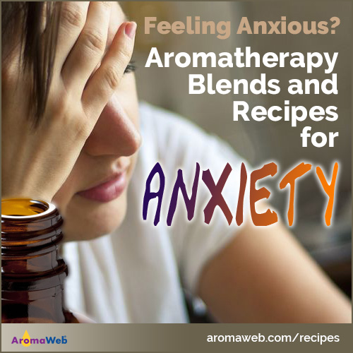 Photo of an anxious woman with text that says Aromatherapy Recipes for Anxiety